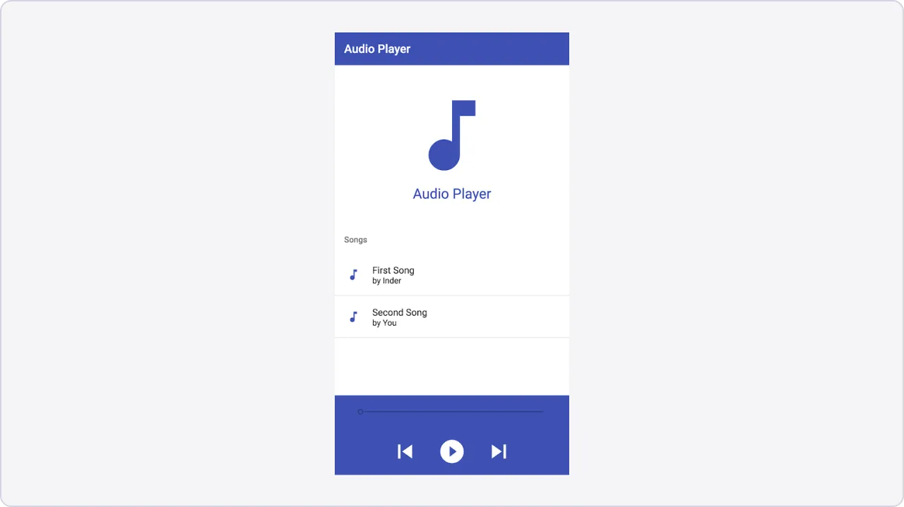 Image of music/audio player application built with Angular and RxJS